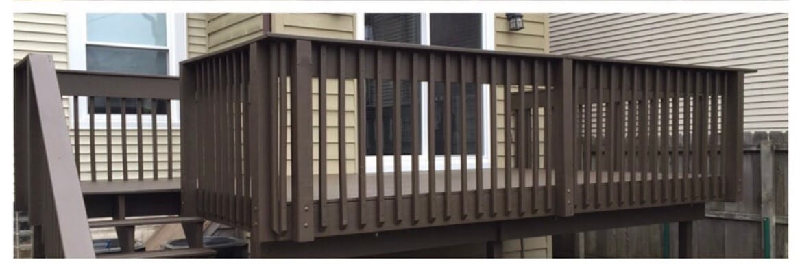 Railing we built, then stained